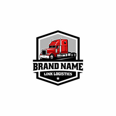 trucking industry - american truck - big rig logo vector 