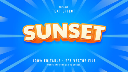 Naklejka na ściany i meble Sunset editable text effect