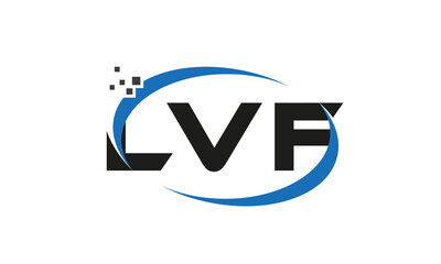 dots or points letter LVF technology logo designs concept vector Template Element	