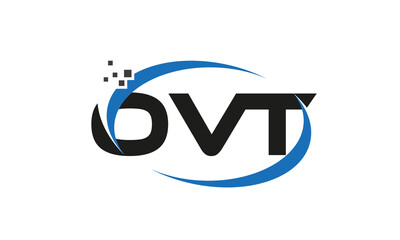 dots or points letter OVT technology logo designs concept vector Template Element	