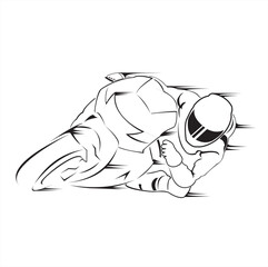 line art rider motorcycle