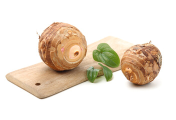 Taro on a white background