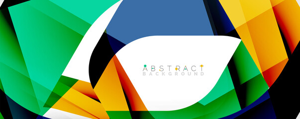 Geometric abstract background - multicolored abstract shapes on white. Vector Illustration For Wallpaper, Banner, Background, Landing Page