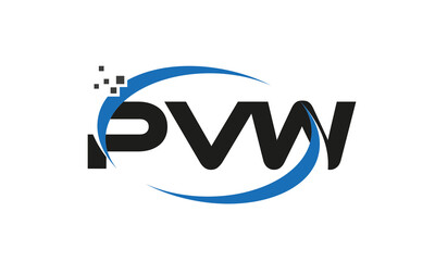 dots or points letter PVW technology logo designs concept vector Template Element	