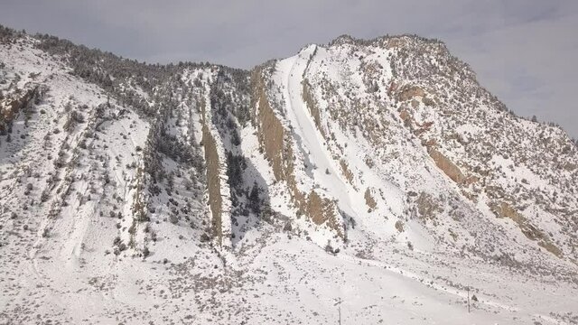 Unique Hogback rock ridge on mountainside 