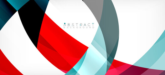 Obraz premium Color circle shapes, minimal geometric background. Trendy dynamic composition. Vector Illustration For Wallpaper, Banner, Background, Landing Page