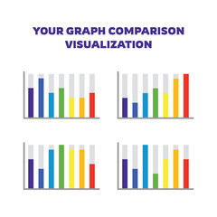 Graph vector template. Fullcolor charts visualization.
