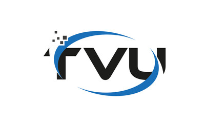 dots or points letter TVU technology logo designs concept vector Template Element	