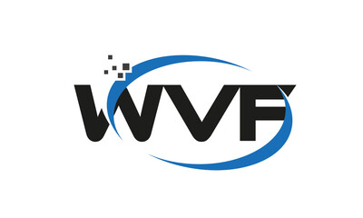 dots or points letter WVF technology logo designs concept vector Template Element	