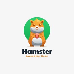 Vector Logo Illustration Hamster Gradient Colorful Style.