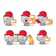 Cartoon character design of white candy wrap working as a courier