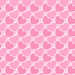 Seamless background with pink hearts