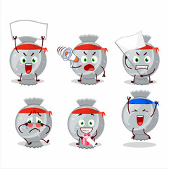 Mascot design style of white candy wrap character as an attractive supporter