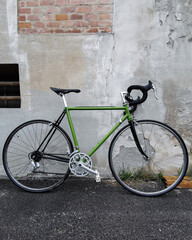 Fototapeta na wymiar Hand assembled and painted bicycle