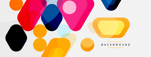 Abstract round geometric shapes and circles background. Trendy techno business template for wallpaper, banner, background or landing
