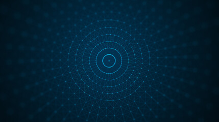 abstract blue circle connect digital technology background