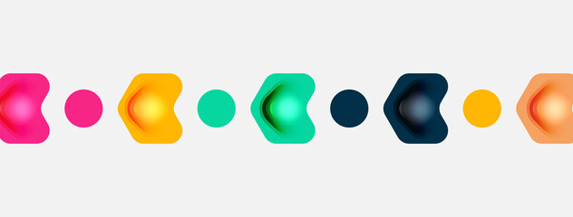 Color arrow shapes on white backdrop. Minimal geometric abstract background. Vector illustration for wallpaper banner background or landing page