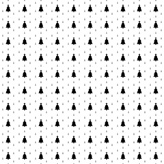 Square seamless background pattern from geometric shapes are different sizes and opacity. The pattern is evenly filled with big black Christmas trees. Vector illustration on white background