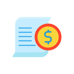 Bill icon in flat style isolated on white background