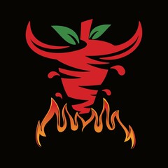 bull and fire logo