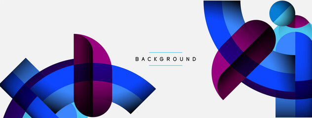 Trendy shapes, color minimal design composition, lines and shadows for wallpaper banner background or landing page
