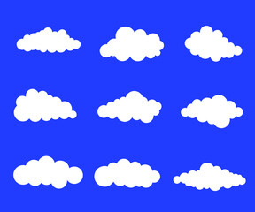 white vector clouds with blue sky