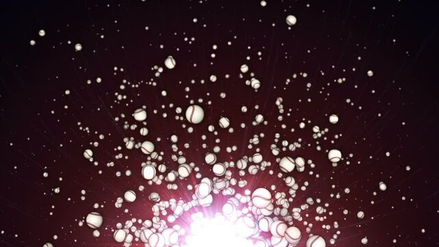Flying BASEBALL BALLS, Animation, Background, Loop, 4k
