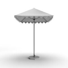 Obraz premium White Promotional Aluminum Sun Pop Up parasol Umbrella For Advertising. 3d rending illustration.