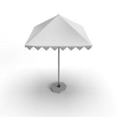 White Promotional Aluminum Sun Pop Up parasol Umbrella For Advertising. 3d rending illustration.