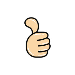 Like icon vector. hand like, hand thumb up icon. Cute and cute thumbs up sign. Isolated on a blank background which can be edited and changed colors.