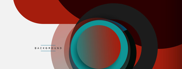 Fototapeta premium Creative geometric wallpaper. Minimal abstract background. Circles composition vector illustration for wallpaper banner background or landing page
