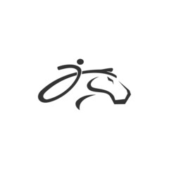 Horse Letter J I Illustration Template Icon emblem Isolated