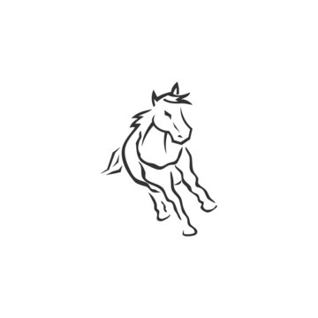 Running Horse Illustration Template Icon emblem Isolated