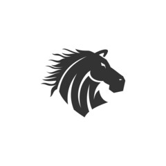 Horse Head Illustration Template Icon emblem Isolated