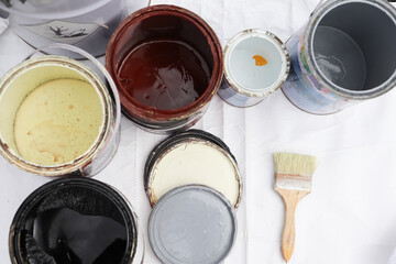 Chemical waste from paint work in the industry