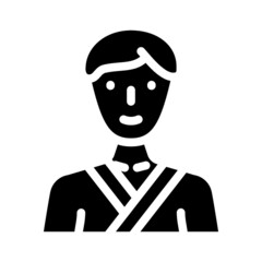 judo, sambo or karate sportsman glyph icon vector. judo, sambo or karate sportsman sign. isolated contour symbol black illustration