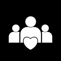 User group icon isolated on dark background