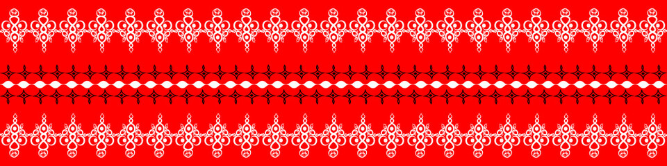 Seamless pattern on 4 x 1 format - horizontal banner, ribbon, braiss. Design element