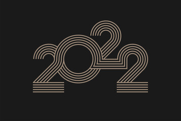 Fototapeta premium Number 2022 Logo, Monogram Number 2022 logo multi line style, usable for anniversary and business logos, flat design logo template, vector illustration