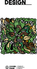 doodles nature pattern green colour base