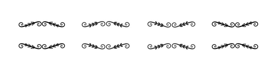 Decorated frame. Collection of decorative floral elements. Branch with ivy leaves, lianas. Twisted leaflet branch.