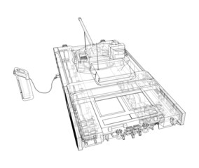 Electric Tank Charging Station Sketch