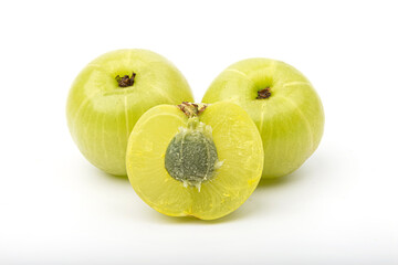 Indian gooseberry isolated on a white background.