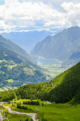 Poschiavo, Puschlav, Val Poschiavo, Lago di Poschiavo, Alpen, Wanderweg, Berninapass, Berninaexpress, Zugfahrt, Tirano, Sommer, Schweiz