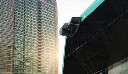 Rear view camera - a part of machine vision system of an autonomous self driving bus. 