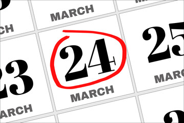 March 24 written on a calendar to remind you an important appointment.