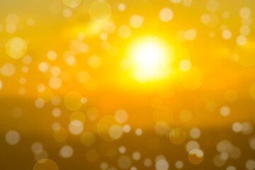 The blurred view of the mountains against the beautiful backdrop of the colored sky and clouds..