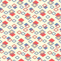 Japanese Colorful Overlap Diamond Vector Seamless Pattern