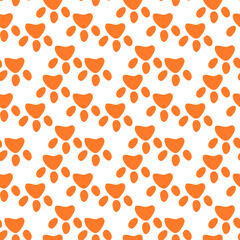 Vector seamless pattern with cat or dog,kitten or puppy footprints. Can be used for wallpaper,fabric, web page background, surface textures.