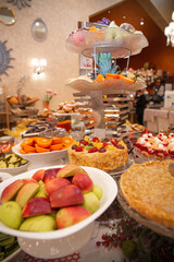 fruits and desserts in the buffet restaurant